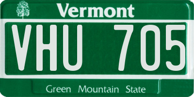 VT license plate VHU705