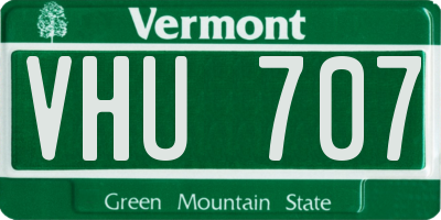 VT license plate VHU707