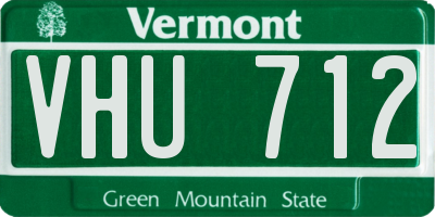 VT license plate VHU712