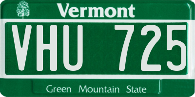 VT license plate VHU725