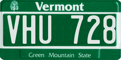 VT license plate VHU728