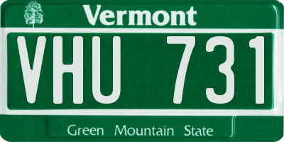 VT license plate VHU731