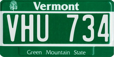 VT license plate VHU734