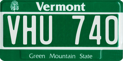 VT license plate VHU740