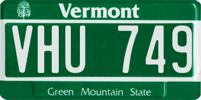 VT license plate VHU749