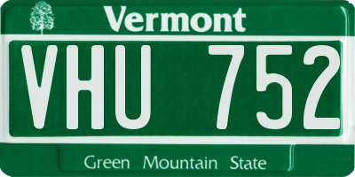 VT license plate VHU752