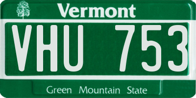 VT license plate VHU753