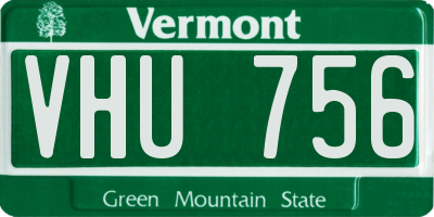 VT license plate VHU756