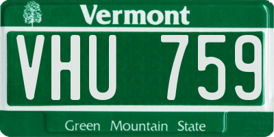 VT license plate VHU759