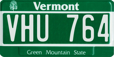 VT license plate VHU764