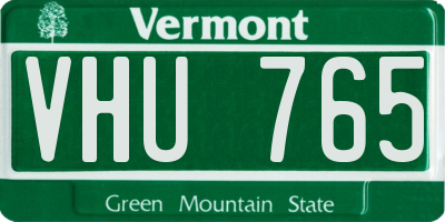 VT license plate VHU765