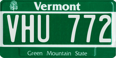 VT license plate VHU772