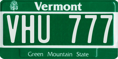 VT license plate VHU777