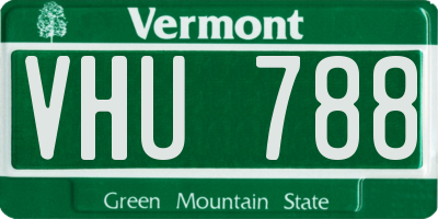 VT license plate VHU788