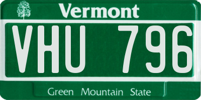VT license plate VHU796
