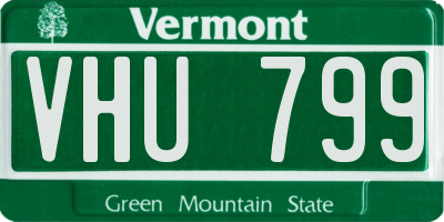 VT license plate VHU799