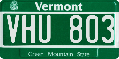 VT license plate VHU803