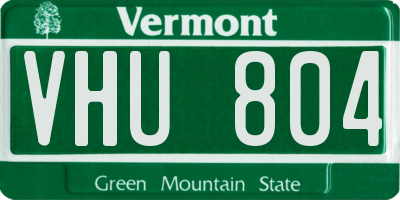 VT license plate VHU804