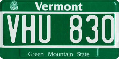 VT license plate VHU830