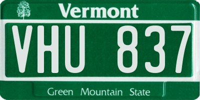 VT license plate VHU837