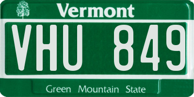 VT license plate VHU849