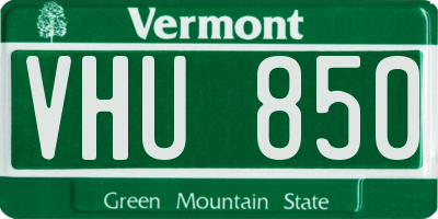 VT license plate VHU850