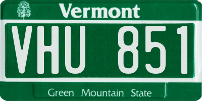 VT license plate VHU851