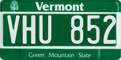 VT license plate VHU852