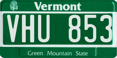 VT license plate VHU853