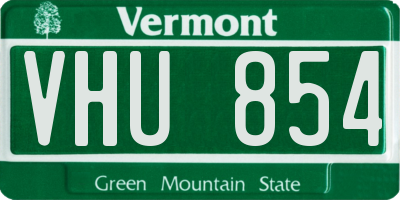 VT license plate VHU854