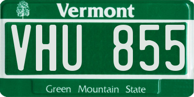 VT license plate VHU855
