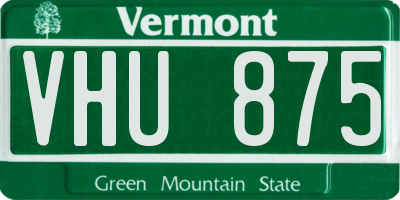 VT license plate VHU875