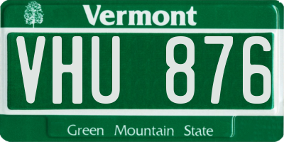 VT license plate VHU876