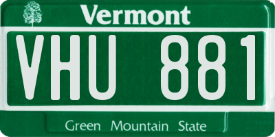 VT license plate VHU881