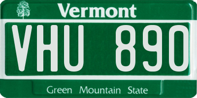 VT license plate VHU890