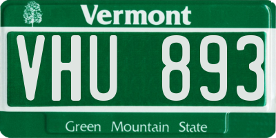 VT license plate VHU893