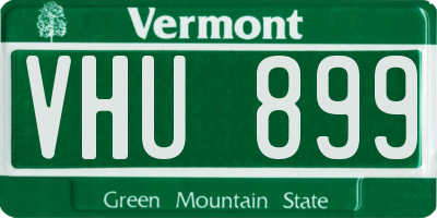 VT license plate VHU899