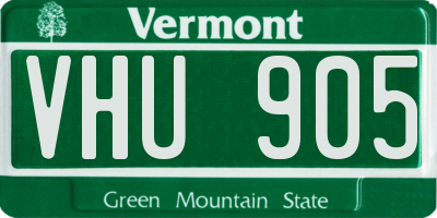 VT license plate VHU905