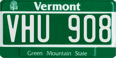 VT license plate VHU908