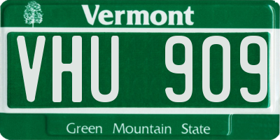 VT license plate VHU909