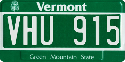 VT license plate VHU915