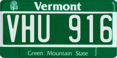 VT license plate VHU916