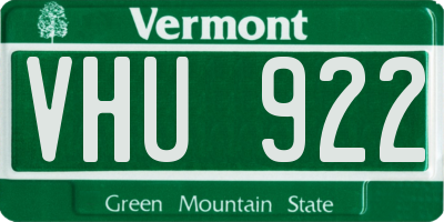 VT license plate VHU922
