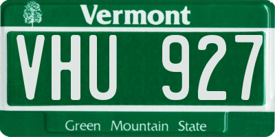 VT license plate VHU927