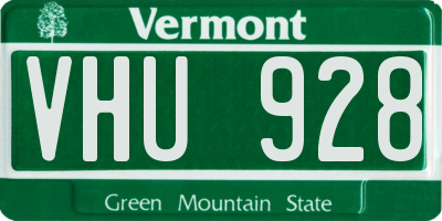 VT license plate VHU928