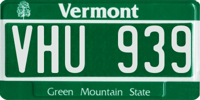 VT license plate VHU939