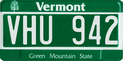 VT license plate VHU942