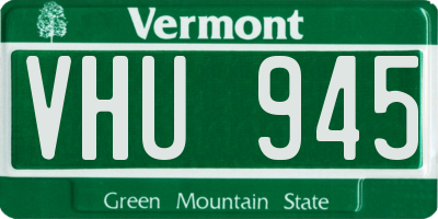 VT license plate VHU945
