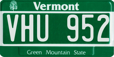 VT license plate VHU952