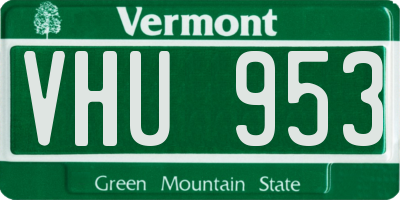 VT license plate VHU953